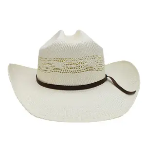 High quality sombrero summer paper straw white hats cowboy men