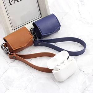 Estuche de Almacenamiento para Auriculares de Cuero PU, Mini Bolsa Protectora Portátil con Correa de Mano y Llavero para Auriculares Inalámbricos Bluetooth - Product Image 3