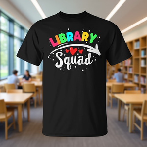 T-shirt coordinata per il personale della biblioteca scolastica Library Squad Funny Team - Product Image 3