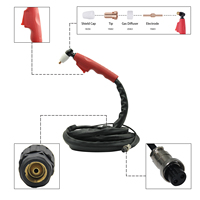 Câble de torche de découpe plasma PT31 de 13 pieds avec vis en laiton M16 1,5, connecteurs à 2 broches compatibles avec les soudeuses/torchers CUT40 CUT50