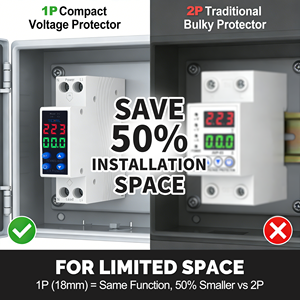 מיני 63a 110v 220v שלב יחיד רכבת rain הוביל תצוגה מייצב 2kva 220v v מתכווננת מתח נוכחי - Product Image 2