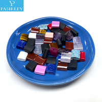 Perles carrées en pierre naturelle de haute qualité Langyue, gemmes cubiques 9,6x9,2mm multicolores certifiées par un tiers pour bracelets et bijoux
