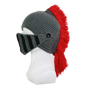 Gorro de punto Rasta hecho a mano, gorros cálidos de invierno para <span class=keywords><strong>Barba</strong></span>, gorros divertidos, gorro de casco de punto de caballero original - Product Image 3