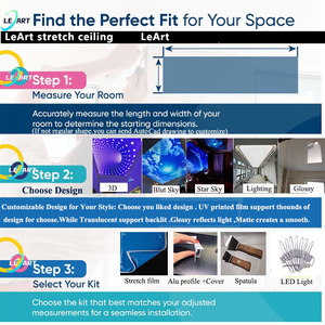 <span class=keywords><strong>Plafond</strong></span> tendu LeArt Cielo Raso en PVC avec panneau d'accès et impression ciel étoilé pour chambre à coucher - Product Image 6