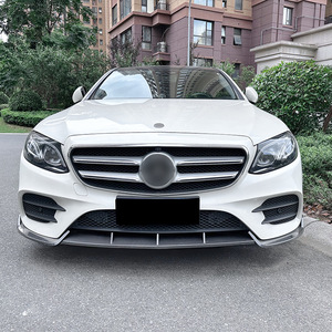 Amp-Z Mercedes-Benz E-Class W213 Front Bumper Lip Splitter Carbon Fiber Texture Matte Finish 2016-2020 E260 E300 E43 AMG - Product Image 1