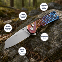 Couteau de poche personnalisé en acier M390, couteau pliant avec manche en alliage de titane, haute dureté, tranchant, pour le camping, la randonnée et la chasse T0081