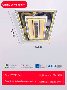 Hiện đại dân cư Dimmable DC Motor ventiador de teto trang trí điều khiển từ xa Acrylic ánh sáng LED quạt trần - Product Image 5
