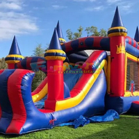 Château gonflable combiné de qualité commerciale pour l'extérieur avec toboggan aquatique