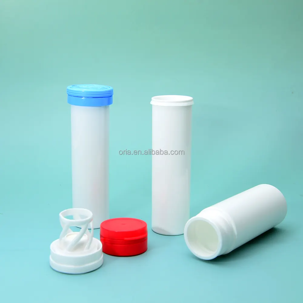 Botol pil Vitamin c plastik, kemasan tablet effervescent kapsul tunggal Mini PS 2g 5g dengan tutup sekrup