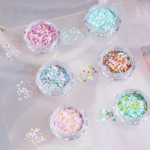 Confettis étoiles, paillettes holographiques en forme de pentagramme, formes personnalisées disponibles, pour ongles, résine époxy, fabrication de bijoux, artisanat DIY - Product Image 2