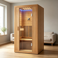 Ruang Sauna Pemanas Inframerah Luar Ruangan Modern dari Kayu, Ventilasi, Uap Kering, Villa, Ruang Sauna Kayu Cedar Merah