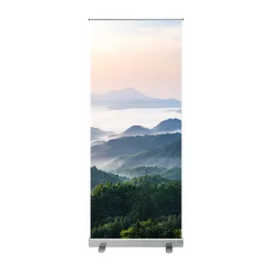 Customized Luxury Roll up PVC Banner Outdoor Reinforced with Steel and Plastic Portable Aluminum Alloy Frame for Advertising