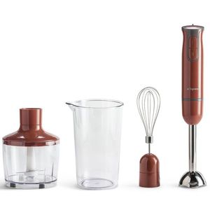 Frullatore a immersione Tognana 3 in 1 rosso mela con tritatutto e frusta per uso in cucina - Product Image 1