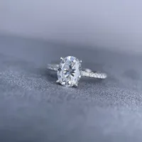 Bague élégante en argent sterling 925 avec moissanite MuShan Designer Jewelry, plaquée or 18 carats, pour petite amie, brevet MST, bagues GRA