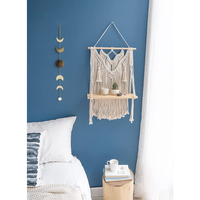 Étagère murale en macramé en coton, décoration bohème, étagère flottante, faite à la main, écologique pour le salon
