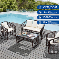 Ensemble de meubles de jardin modernes de luxe en rotin PE, résistant à l'eau, avec structure modulaire en aluminium, canapés de jardin, canapé d'extérieur