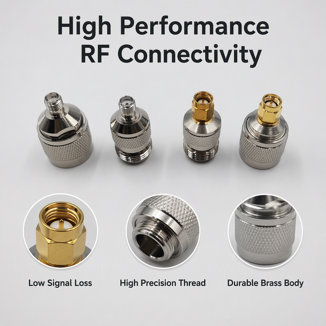 N Type to SMA Coaxial Adapter RF Connector N Male N Female to SMA Male SMA Female for Antenna Radio