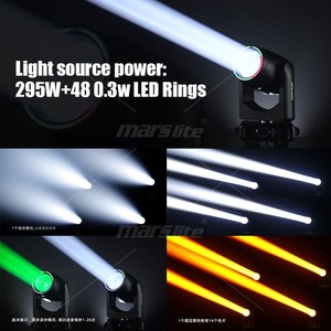 Mini Beam 295 Moving Head Beam Light con Anello Luminoso, Luce Scenica a Testa Mobile, Luci LED DJ con Anello Luminoso per Feste, Discoteche e Concerti - Product Image 3