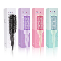 Brosses à cheveux rondes en nylon résistant à la chaleur, extra longues, de haute qualité, pour femmes, avec peigne à rouleaux, emballées dans des boîtes cadeaux personnalisées Wanmei.
