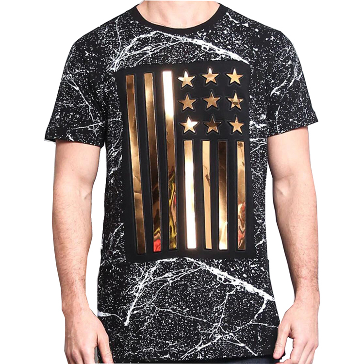 Luxury Men's Garment Designer Star All Over Embossed Print t Shirt