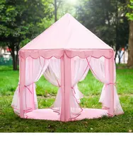 Tente Portable pliante Wigwam pour enfants, maison de jeu pour bébés, grand château princesse rose, décoration pour chambre d'enfant
