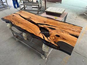 Muebles para el hogar de madera de nogal macizo de lujo de gama alta para interior, restaurante, río, cocina, mesa de comedor de resina epoxi - Product Image 2