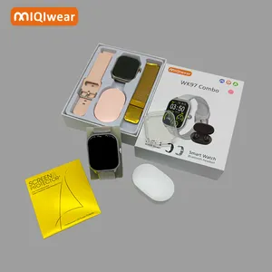 Phổ Biến Wk97 Smartwatch Tai Nghe 2-Trong 1 Loạt 8 I8 Siêu Với Tai Nghe Earbuds Không Dây Sạc Màn Hình Lớn Thể Thao Mặc