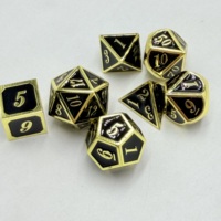 Set Dadu DND Polihedral Paduan Seng Ukiran Naga Biru Buatan Tangan Mewah untuk Permainan RPG