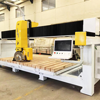 Machine de découpe à pont 5 axes 15 kW pour granit, CNC personnalisable avec moteur, longueur de coupe maximale 1500 mm, équipement de travail du pierre