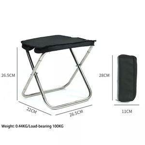 Chaise de pêche et de camping pliable ultra-légère en acier inoxydable pour activités de plein air, mini-tabouret - Product Image 2