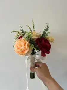 แฟชั่นดอกไม้เจ้าสาวงานแต่งงานดอกไม้ประดิษฐ์ช่อดอกไม้เจ้าสาว