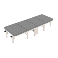 Lit pliant en métal à quatre sections avec cadre en acier, lit de sieste portable pour la maison et le bureau, design moderne