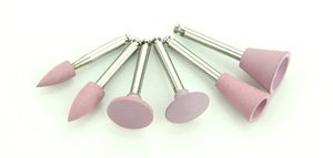 Fraises de polissage en silicone, granulométrie moyenne, de couleur rose, pour céramique, à usage manuel - Product Image 2
