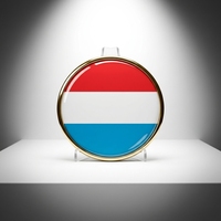 GREPAS GIFTS Épinglette drapeau du Luxembourg ronde de 1 pouce, épinglette patriotique pour chapeau
