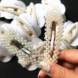 De perlas de moda pelo Clip para mujer elegante diseño coreano encaje Barrette palo de oro/plata de aleación de Metal Clip de pelo de agua boda - Product Image 2