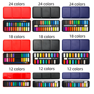 Ensemble <span class=keywords><strong>de</strong></span> peinture aquarelle pour enfants moyen d'art professionnel avec couleurs <span class=keywords><strong>de</strong></span> <span class=keywords><strong>gouache</strong></span> sur boîte en métal pour peinture sur papier et Acuarelas - Product Image 3