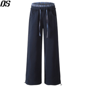 Pantalons pour hommes personnalisés, pantalons de survêtement pour hommes, tissu à carreaux, patchwork, double taille, 100% coton, pantalon de survêtement en molleton français - Product Image 1