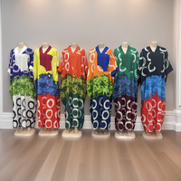 Vente en Gros Nouvelle Robe Musulmane Imprimée Col en V Grande Taille Ample Mode Moyen-Orient