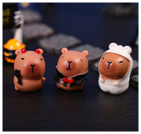 Mini été plage ornement nouvelle Collection mignon dessin animé cadeau Animal Figure Halloween 3D Capybara poupée résine Figurine mystère sac
