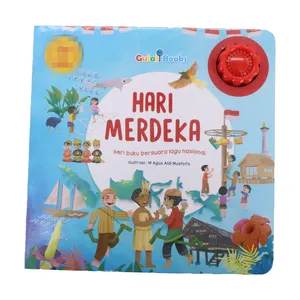 Buku sampul keras anthem Nasional bahasa Indonesia dengan Suara Indonesia