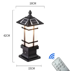 Lámpara de poste solar LED Lámpara de tapa de poste de valla Patrones de funcionamiento Guilloche Pilar regulable Columna de luz <span class=keywords><strong>Pedestal</strong></span> Linterna - Product Image 3