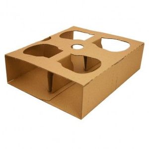 2カップ/4カップ用段ボール製クラフトカップホルダー - Product Image 1