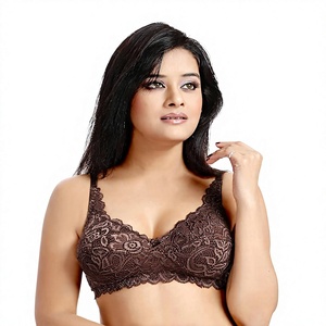 Sujetador de red completa de nailon sin relleno, lencería de encaje transpirable, suave y cómoda, con tirantes ajustables, lencería sexy para mujer, sujetador de red completa. - Product Image 1