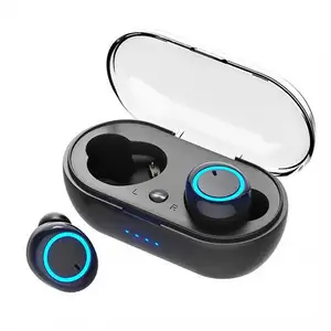Earbud Bluetooth Y50 5.0 TWS Nirkabel, Headphone Earphone, Earbud Stereo, Headset Gaming dengan Kotak Pengisian Daya untuk Ponsel