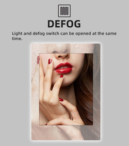 Gương trang điểm LED gắn tường thông minh hình chữ nhật có chức năng chống mờ, bán buôn - Product Image 3