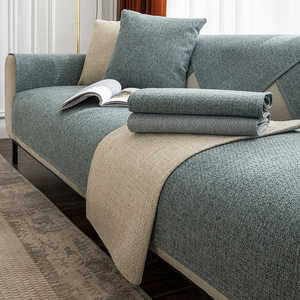 <b>Sofa</b> Cushions Solid Color 90-140cm Pet Proof Modular <b>Sofa</b> <b>Covers</b> Rustic Beige And Gray - Product Image 4