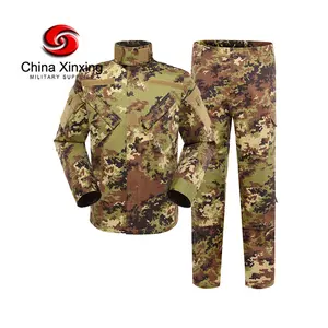 Açık havada eğitim için XINXING özel fabrika Woodland Camo kamuflaj ACU taktik üniforma pantolon