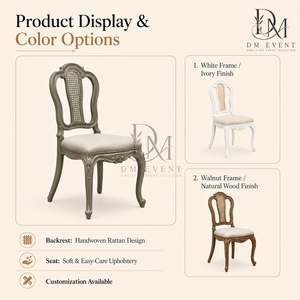 Silla de banquete decorativa de PP con inserción de veta de madera para bodas y eventos al por mayor - Product Image 3