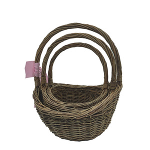 ตะกร้าเก็บไม้วิลโลว์แบบไม่ปอกเปลือกรูปทรงเรือ - Product Image 1