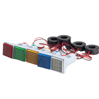 LED 22mm tampilan Digital Mini transformator arus AC DC hz Meter lampu Voltmeter pengukur tegangan Meter dengan indikator
